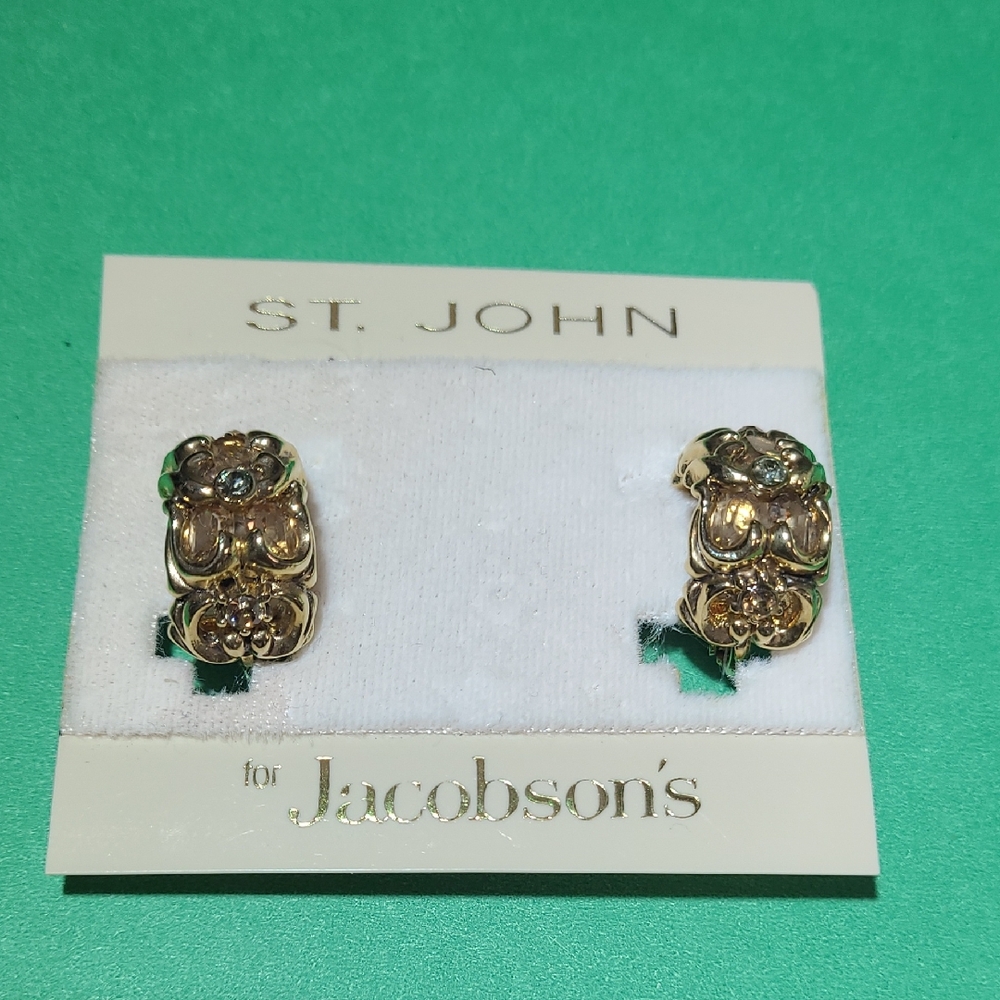St. John Gold Floral Earrings